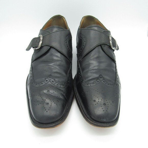 Florsheim Mens Size 10.5 D Sabato 12127 Black Leather Wingtip Monk Strap Shoes main image 6